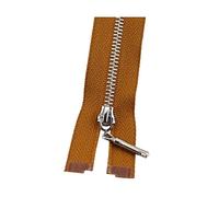 2 pièces 3# argent métal fermeture éclair 15-70cm sacs vêtement décor couture fermetures à glissière accessoires, Marron, Open-End-70cm