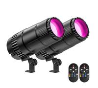 2 pièces 30W Projecteurs Pin Spot 4 en 1 RVBW Éclairage de Scène 4 modes Lampe de Projection avec Télécommande Boule Miroir pour Fêtes Bars Mariages Dance Halls DJ