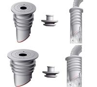 2 Pièces 35-40 et 45-50mm Joint de Tuyau de Machine à Lave WISIRENT, Gris Bouchon Anti Odeur Machine à Laver Joint de Tuyau de Vidange Déodorant, Joint Tuyau Vidange Laveuse Anti Odeur Canalisation