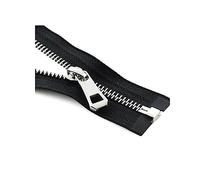 2 pièces 35-85cm 5# fermeture éclair en métal fermeture éclair à extrémité ouverte pour coudre veste manteau poche sacs bricolage vêtements accessoires, Noir, 85cm