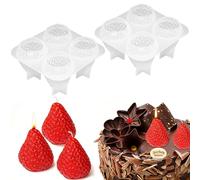 2 Pièces 3D Moule Silicone Fraise, Flexible et Réutilisable, Moule Silicone