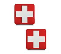 2 Pièces 3D PVC en Caoutchouc Médecin Médical Croisé Croix-Rouge Tactique Militaire Emblème National Applique Crochet Patch