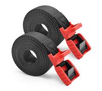 2 Pièces 4.5m Sangle à Griffe Sangle d'arrimage,25mm Fixation Sangle de Serrage avec Boucle pour Moto,Voiture,Porte Vélo,Kayak (Rrouge)