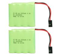 2 Pièces 4,8 V 2400 mAh Batteries Rechargeables AA NiMH avec Connecteur Hitecpour Voitures RC, Camions RC, Avions RC, Excavatrices RC, Jouets Électriques, Récepteurs de Télécommande