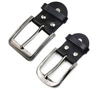 2 pièces (4 cm, 3,5 cm) boucle de ceinture carrée à une broche avec finition chromée pour hommes avec boucles de remplacement en cuir creuses pour ceinture en cuir