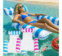 2 pièces 4 en 1 XL Matelas Gonflable de Piscine, Chaise de Piscine Gonflable pour Adulte, hamac Gonflable Flottant, Accessoires de Piscine gonflables pour fêtes de Plage