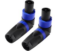 2 Pièces 4 Pôles Angle Droit Speakon Mâle Connecteur,Speakon Câble Adaptateur Connecteur,Twist Lock Haut-Parleur Prise,avec Tournevis,Compatible avec NL4MP,NL4FC,NL4FX,NLT4X