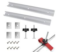 2 Pièces 400 mm Rail de Guidage en T Aluminium avec Écrou Coulissant M6 et M8, Woodworking Alliage D'aluminium Rail Bar Slider Woodworking T-Slot Mitre Track Fente De Montage De Gabarit avec Vis