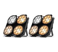 2 pièces 4x100W COB Par Lumiere Blanc Froid/Chaud COB Scénique Lavage D'éclairage Stroboskop 25+30 Effets Éclairage de Scène pour Fête Mariage Théâtre Éclairage Architectural Extérieur