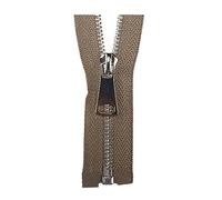 2 pièces 5# fermeture éclair en métal 40-120cm verrouillage automatique fermeture éclair à extrémité ouverte pour vêtements veste manteau fermetures à glissière, Kaki, 50cm
