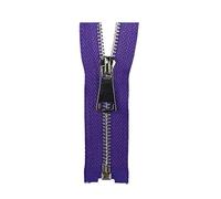 2 pièces 5# fermeture éclair en métal 40-120cm verrouillage automatique fermeture éclair à extrémité ouverte pour vêtements veste manteau fermetures à glissière, Violet, 80cm