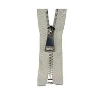 2 pièces 5# fermeture éclair en métal 40-120cm verrouillage automatique fermeture éclair à extrémité ouverte pour vêtements veste manteau fermetures à glissière, 50cm