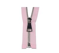 2 pièces 5# fermeture éclair en métal 40-120cm verrouillage automatique fermeture éclair à extrémité ouverte pour vêtements veste manteau fermetures à glissière, Rose, 70cm