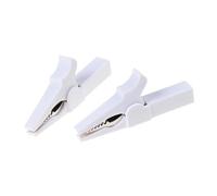 2 pièces 55mm HV 4mm fiche banane pinces crocodile robustes-multicolore for Test de batterie et multimètre(2pcs White)
