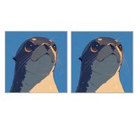 2 Pièces 5D Diamond Painting Kit, Animaux Lion De Mer, DIY Diamant Art Kits Complet, 5D Mosaïque Broderie Peinture Set, Décoration Murale à la Maison, Cadeau Pour Les Femmes, 70x70cm Z4YX-151