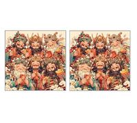 2 Pièces 5D Diamond Painting Kit, Nouveau Style De MaréE Nationale, DIY Diamant Art Kits Complet, 5D Mosaïque Broderie Peinture Set, Décoration Murale à la Maison, 90x90cm Z4YX-814