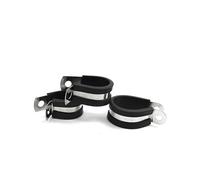 2 pièces 6-55mm 304 clips en P doublés de caoutchouc en acier inoxydable, colliers de fixation de tuyau de montage sur câble(20MM 2PCS)