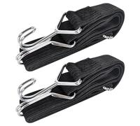 2 Pièces 60/100/200cm Corde à Bagages à Élastiques,Tendeurs Elastique avec Crochets,Corde Élastique pour Bagages, pour Vélo, Moto, Voiture, Camping(Noir) (1m)