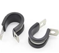 2 pièces 6MM-55MM 304 clips en P doublés de caoutchouc en acier inoxydable-colliers de serrage de tuyau de montage de câble durables(35mm)