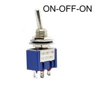 2 pièces 6mm commutateurs Miniature interrupteur à bascule unipolaire Double jet Mini capuchon étanche Micro Gadgets électroniques ON-OFF-ON 6A - Type ON-OFF-ON 3pin