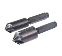 2 Pièces 7 Flûte Fraise Foret Ensemble Tige Hexagonale Chanfrein Fraisage Foret Ébavurage Cutter Outil De Travail Du Bois