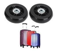 2 Pièces 70 x 19mm Roues de Rechange pour Bagages avec Outil D'installation, Roulettes Pivotantes en Caoutchouc pour Valise à Bagages