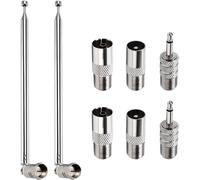 2 Pièces 75Cm 7-Section Antenne Télescopique Fm 75 Ohm, Fm Antenne Radio Antenne Chaine Hifi Pour Mini-Récepteur, Récepteur Dab Am Fm 75 Ohm, Compatible Avec Denon, Roberts, Marantz, Yamaha