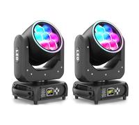 2 pièces 7x40W Teste Mobili LED RGBW Luci da Palco Beam Wash Zoom Luci con Striscia LED RGB per Festa Spettacoli Concerti Matrimoni Club Bar