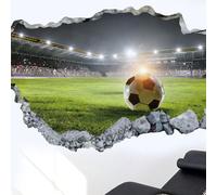 2 pièces/8 pièces Autocollant mural 3D effet fissure, ciel cosmique, sous-marin, terrain de football. Autocollant mural amovible en PVC pour salon, entrée, chambre à coucher. Décorations murales, auto