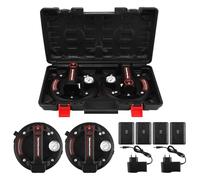 2 Pièces 8" Ventouse Carrelage, Electrique Ventouse Vitre Professionnelle avec 4x 3000mAh Batteries, Ventouses Vitre avec Manomètre Supportent Jusqu'à 600LBS pour Soulever de Vitre,Carrelage,Meubles