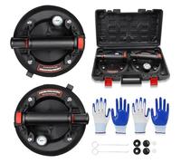 2 Pièces 8" Ventouse Carrelage, Ventouse Vitre Professionnelle avec Manomètre et Boîte à Outils Portable, Industriel à Ventouses en Verre pour Soulever de Vitre,Carrelage,Meubles, Charge 200 KG