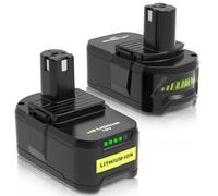 2 pièces 8000mAh Remplacement pour Ryobi Batterie 18V 8.0Ah RB18L50 P108 RB18L40 RB18L25 RB18L15 RB18L13 P107 P104 P102 P103 (2X 8.0Ah Batterie)