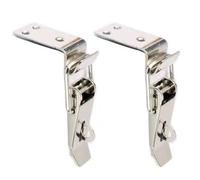 2 pièces 90 degrés DuckMouth boucle crochet serrure en acier inoxydable à ressort tirer bascule loquet pince argent moraillon fermoir(304 Stainless Steel,504 hook)