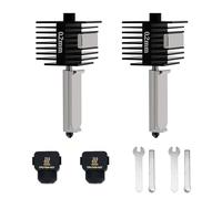 2 pièces A1 Mini High Temp Hotend 0.2mm avec Groove and Wrenches Buse en Acier Trempé Bloc Chauffant en Laiton Chromé Chaussette en Silicone Compatible with Bambu Lab A1&A1 MiniI mprimantes 3D