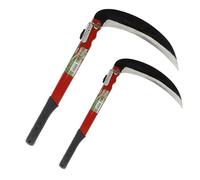 2 pièces - A2ZWORLD Faucille pliable 39 cm, jardinage multi-usages, faucille à gazon pour désherbage, faucille de sécurité portable pour la randonnée d'urgence, outils faux, lame 21 cm