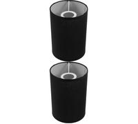 2 Pièces Abat-jour de Table Rond E27 en Fer Noir pour Ampoules | Petit Modèle Cylindrique, Usage la Cuisine et Salon, Protège des Reflets, Facile à Entretenir