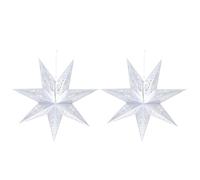 2 Pièces Abat-jour Décoratif Étoile à Sept Branches pour Éclairage de | Papier Argenté Ajouré, Accent Lumineux Élégant, Adapté aux Suspensions, Vitrines, Mariages, Bars et Études