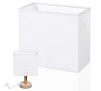 2 Pièces Abat-jour Rectangulaire Blanc en Tissu et Métal | Style Simple, Lumière Douce et Chaleureuse, Installation 4cm, Accessoire pour Chambre et Hôtel