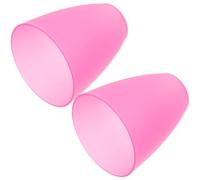 2 Pièces Abat-jour Tambour en Plastique Rose, pour Lampe Suspendue | Cache Ampoule Plafond, Petit Modèle Stable, Usage Intérieur, Style Moderne Élégant, Finition Délicate