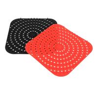 2 Pièces Accessoire Friteuse à Air Chaud en Silicone Antiadhésif | Surface Lisse, Trous D’aération, Nettoyage Facile, pour Dumplings, Dim Sum, Desserts, Fours