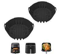 2 Pièces Accessoires Air Fryer, Moule Silicone Air Fryer, Plat Silicone Air Fryer, Panier Moule pour Friteuse à Air Chaud Réutilisable pour Friteuse Air, Micro-ondes, Four