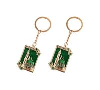 2 Pièces Accessoires de Prière de Mosquée Porte-clés Thème de l ' Architecture Islamique Souvenir de Foi Portable pour Les Vacances Musulmanes Porte-clés Thème de Prière Islamique Foi Portable