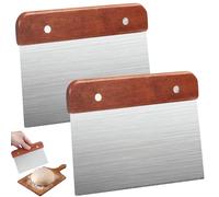 2 Pièces Acier Inoxydable Coupe Pate, Grattoir Gateau Patisserie, Coupe Pate Boulangerie avec Manche, Qualité Alimentaire Raclette Patisserie, Grattoir a Pate pour Couper Pâte, Pizzas, Biscuits