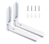 2 Pièces Acier Inoxydable Support Mural Micro Ondes,Supports Micro Ondes Blanc,Support Micro Ondes Pliable,Avec Des Vis Assorties,Il Peut Être Utilisé Dans Les Fours À Micro Ondes Et Les Fours
