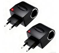 2 Pièces Adaptateur Allume-Cigare Prise Secteur, Convertisseur 220v 12v, Transformateur 220V vers 12V Allume Cigare CA vers CC, Adaptateur Voiture vers Prise