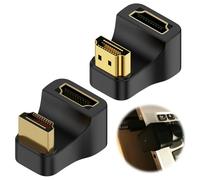 2 Pièces Adaptateur d'Angle HDMI 2.1 en Forme de U, Connecteur Mâle à Femelle, 180 Degrés, U Shape Adaptateur Mini HDMI vers HDMI 8K Ultra HD 8K@60Hz, Compatible 3D, HDR pour HDTV, Laptop, Moniteur