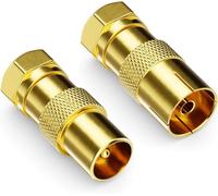 2 Pièces Adaptateur de Câble Sat comme Set-Connecteur F sur 1x Prise D'antenne & 1x Prise D'antenne Connecteur D'antenne Coaxial Coupleur pour Câble Coaxial Câble D'antenne