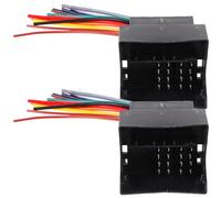 2 Pièces Adaptateur de Faisceau de Câblage Radio pour Autoradio | Connecteur Femelle Abs, sans Coupe de Fil, Compatibilité Large, Noir, pour Installation Stéréo Automobile