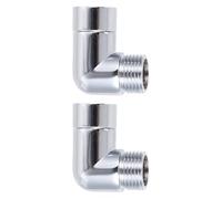 2 Pièces Adaptateur de G1/2 en Cuivre à Angle 90° pour Flexible | Raccord de Douchette, Joint Orientable Anti-torsion, Finition Argenté, pour Salles Compactes et Usage Familial