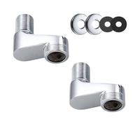 2 pièces Adaptateur de robinet de douche en S, Filetage extérieur coudé, Adaptateur de robinet de douche, avec anneau décoratif et joint d'étanchéité, Adaptateur de robinet de douche standard